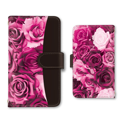 薔薇 花柄 ギフト プチギフト スマホケース 携帯ケース iPhoneケース 手帳ケース 手帳型ケース 1枚目の画像