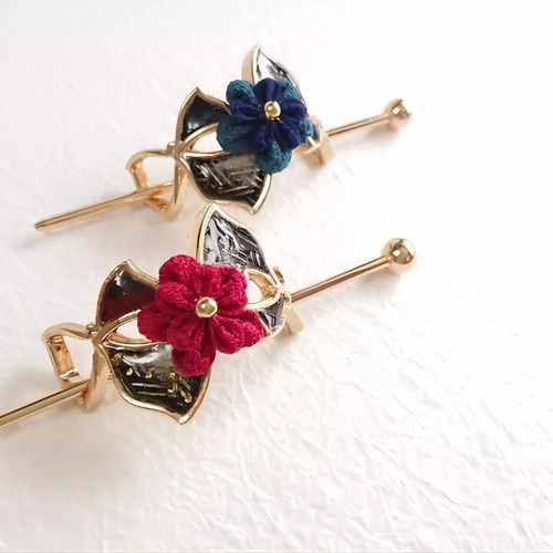 ︎✿つまみ細工︎・髪飾り✿【一輪花】マジェステ マジェステ 花和月