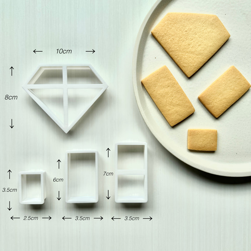 ダイヤモンド立体BOX クッキー型 その他素材 mimi_cookiecutter 通販