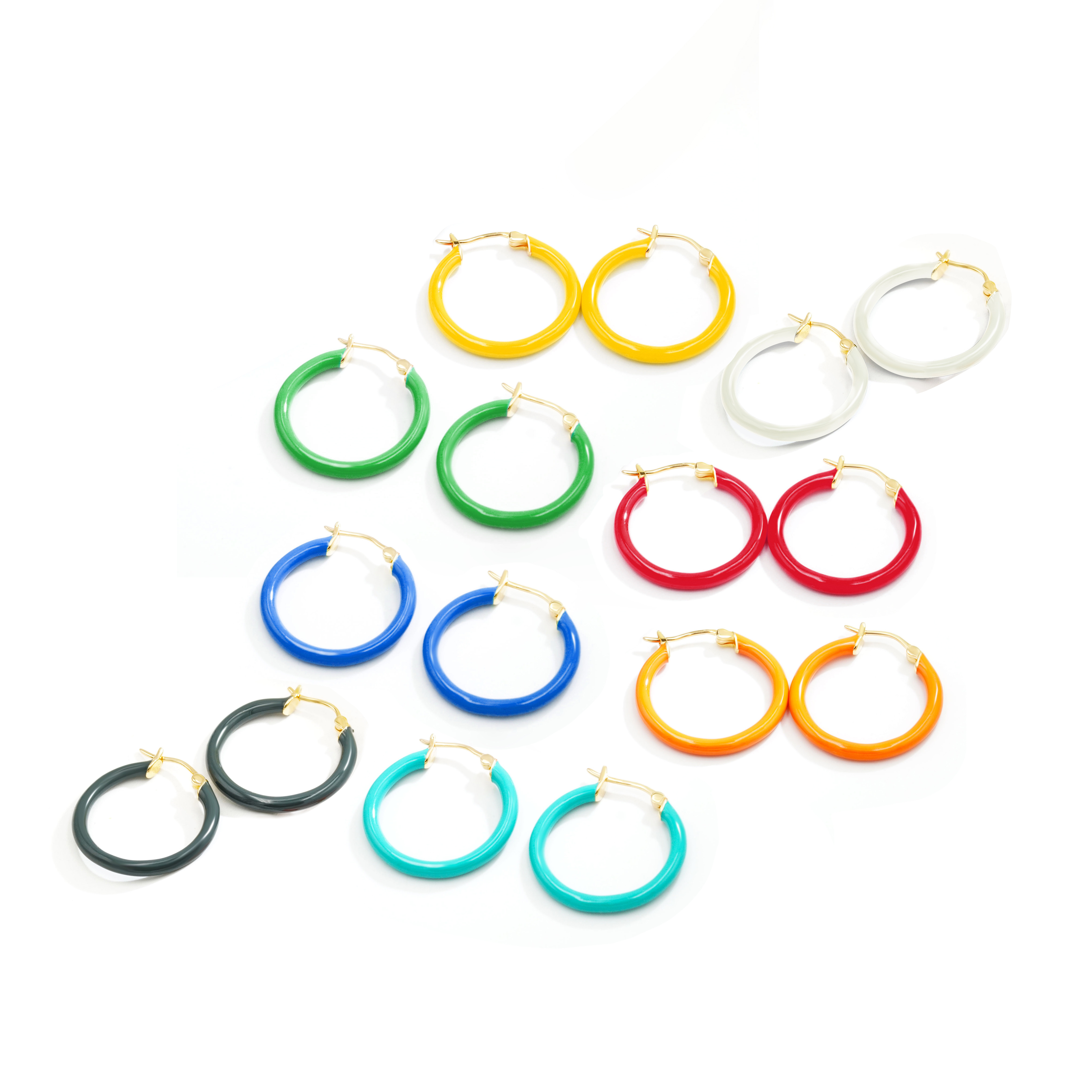 キャンデーカラーエナメル焼きフープピアスM 230328-009