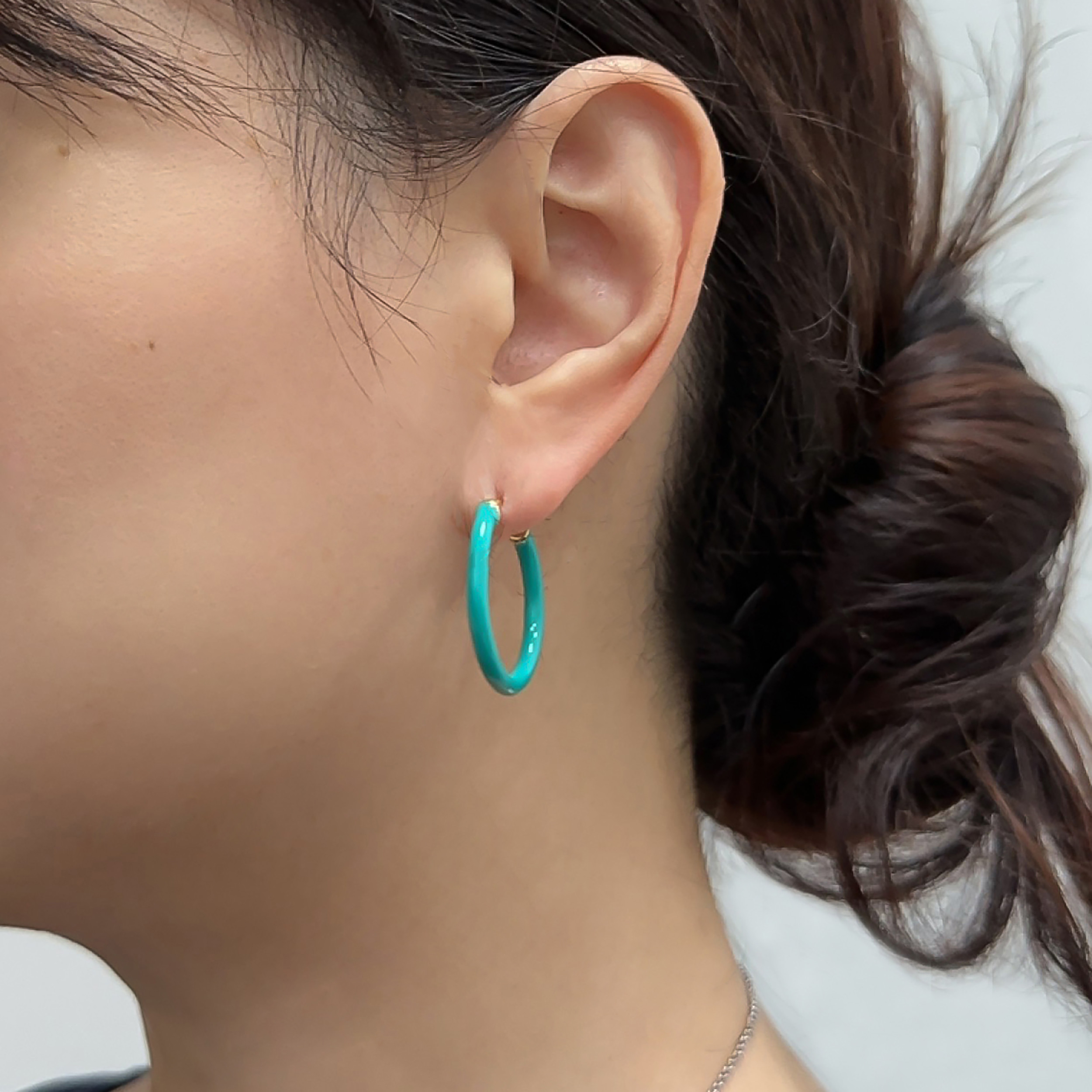 キャンデーカラーエナメル焼きフープピアスM 230328-009