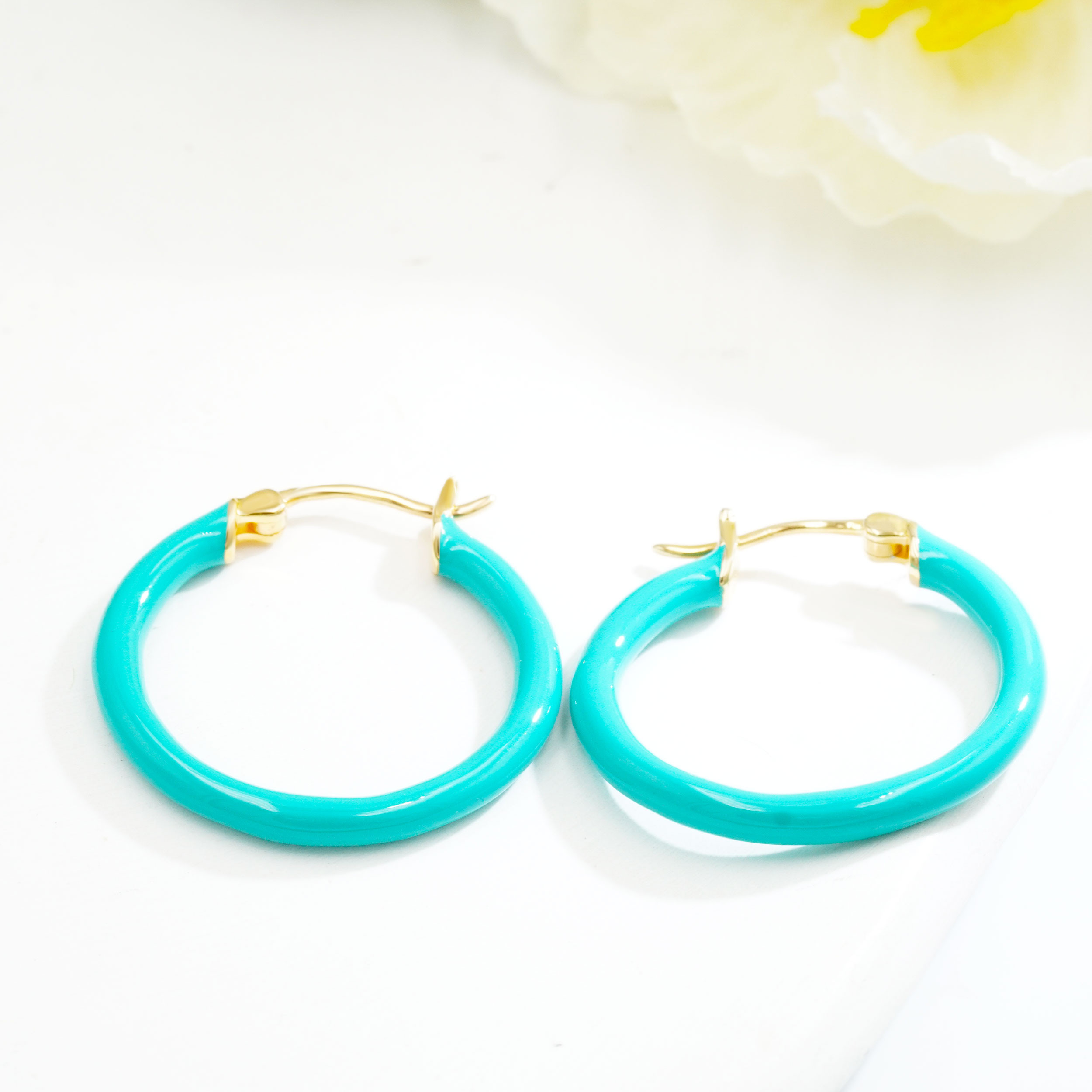 キャンデーカラーエナメル焼きフープピアスM 230328-009