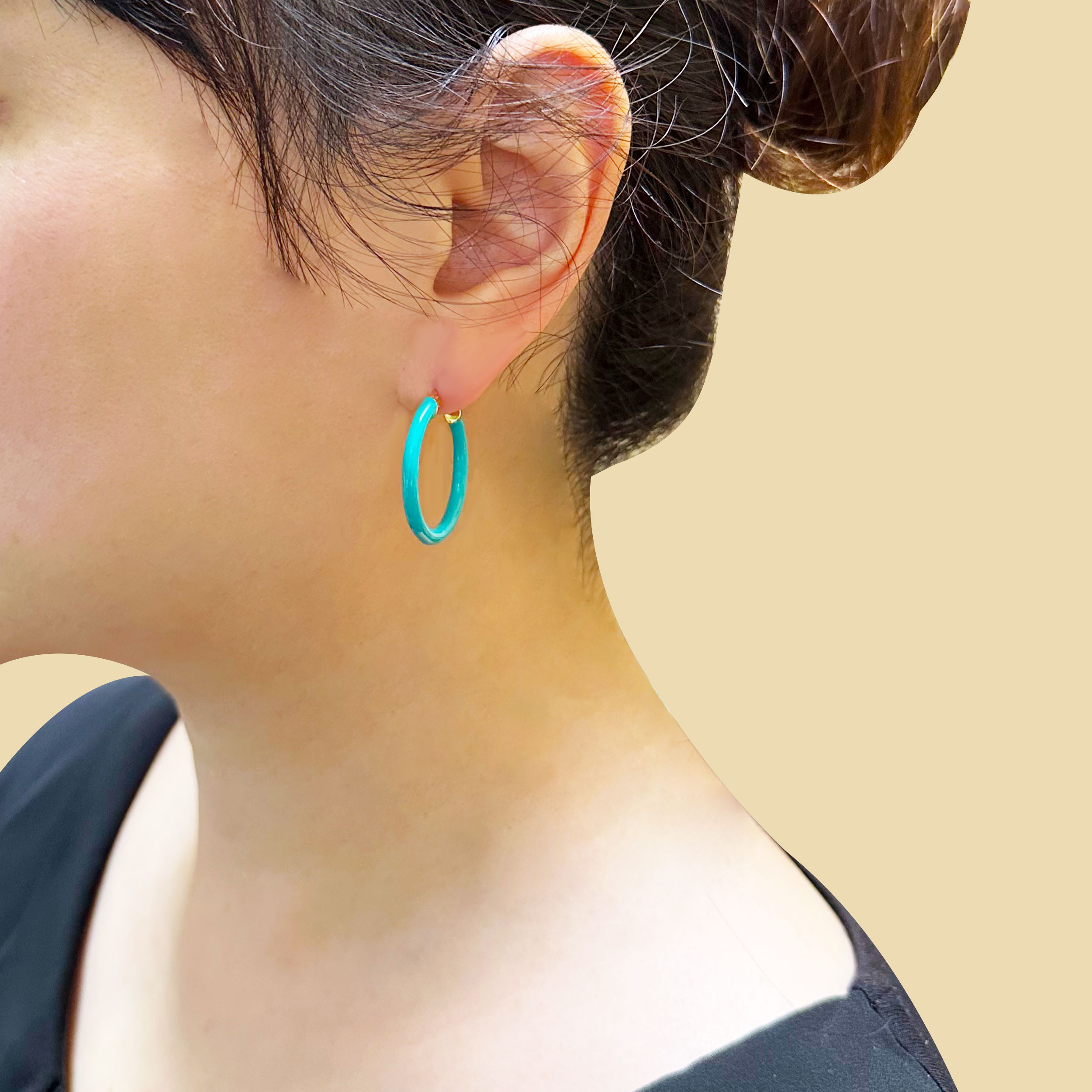 キャンデーカラーエナメル焼きフープピアスM 230328-009