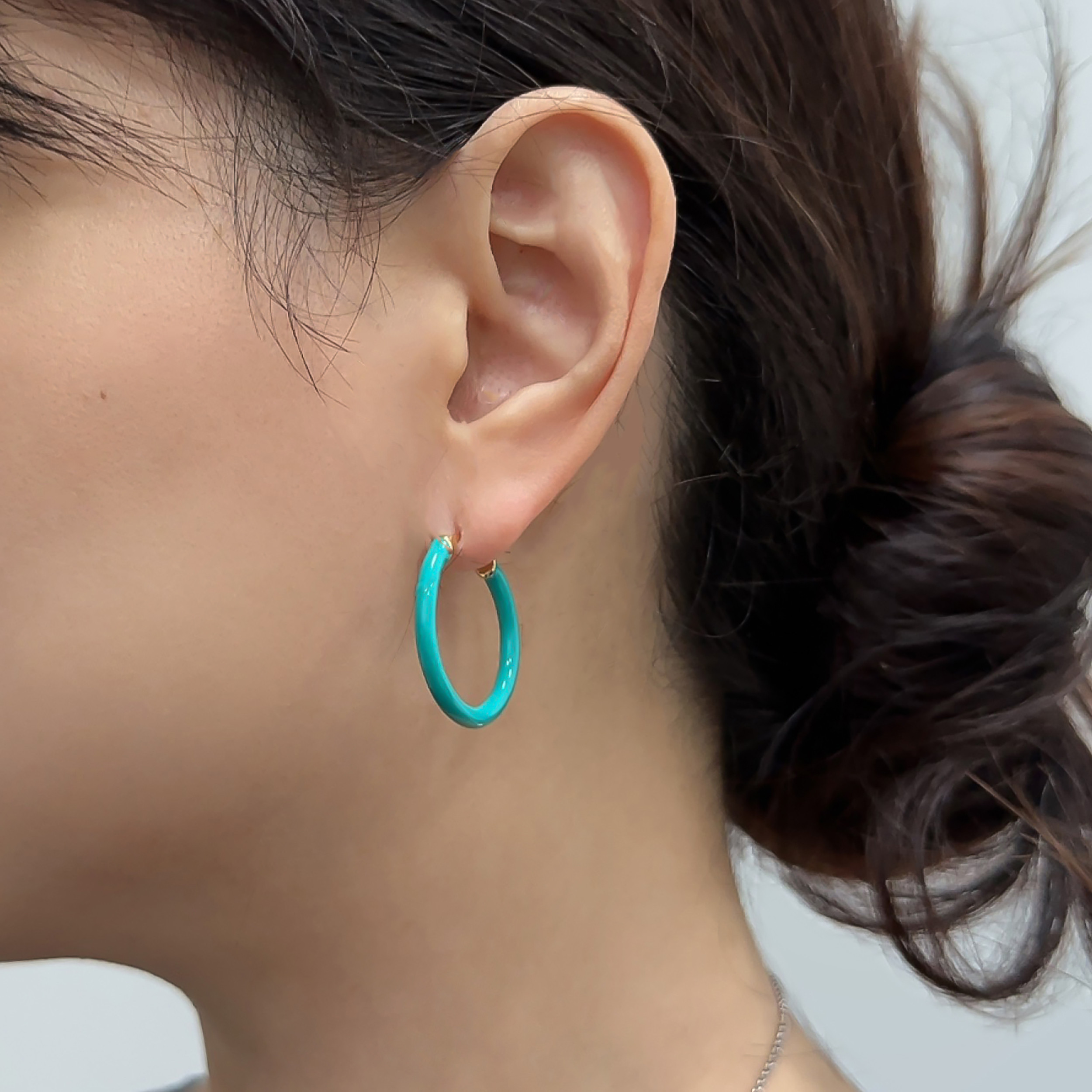 キャンデーカラーエナメル焼きフープピアスM 230328-009