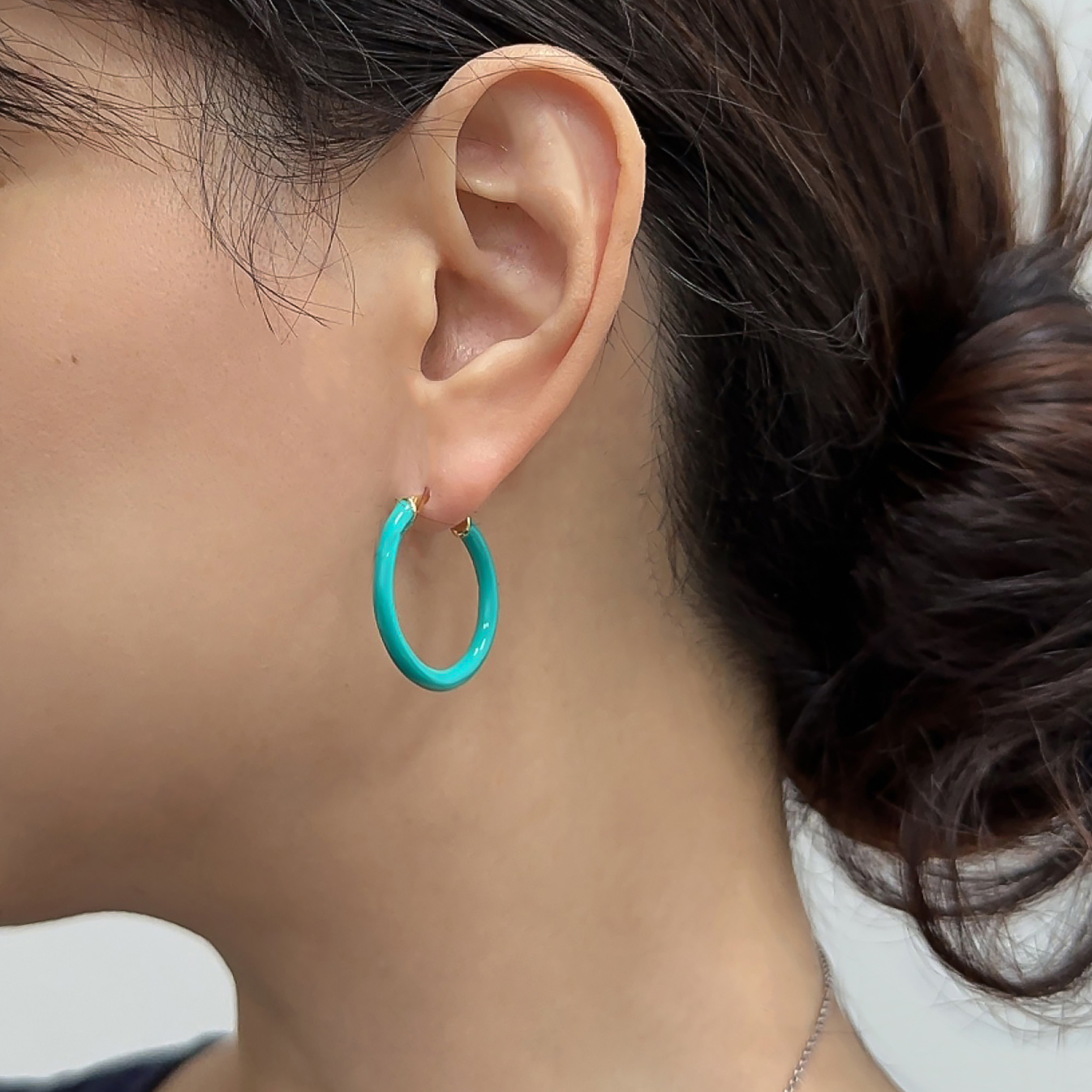 キャンデーカラーエナメル焼きフープピアスM 230328-009