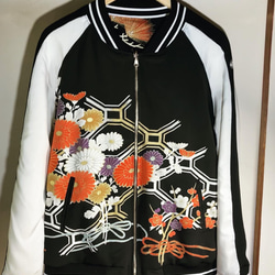 【川野様専用】オーダー品　着物リメイクスカジャン　留袖リメイク　リバーシブル　メンズLサイズ 2枚目の画像