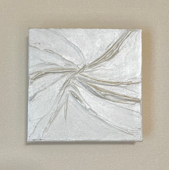 Shine(Platinum White)抽象画 (20Cubic)/北欧/モダン/ホワイト/白/インテリア/絵画 3枚目の画像