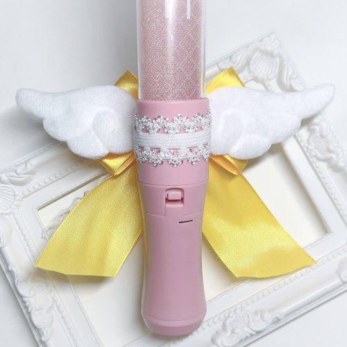 ペンライトリボン　キンブレリボン　量産型　つまみ細工　Made  黄色推し 現場で注目！花束キンブレリボン【黄色推し】の作り方♡ #オタク