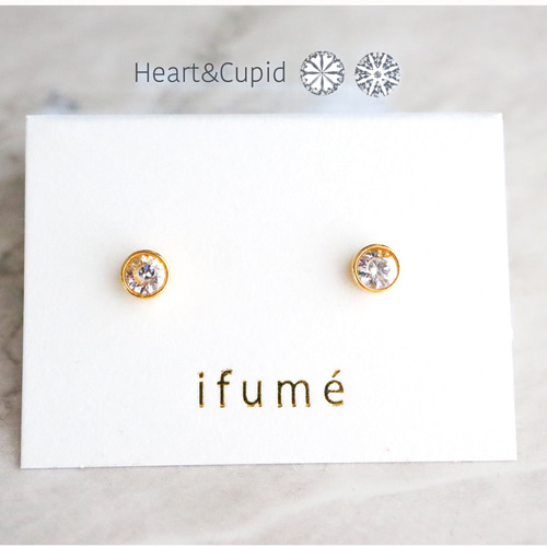 ifumé】New!つけっぱなしOK！Heart&Cupidのベゼルピアス&イヤリング