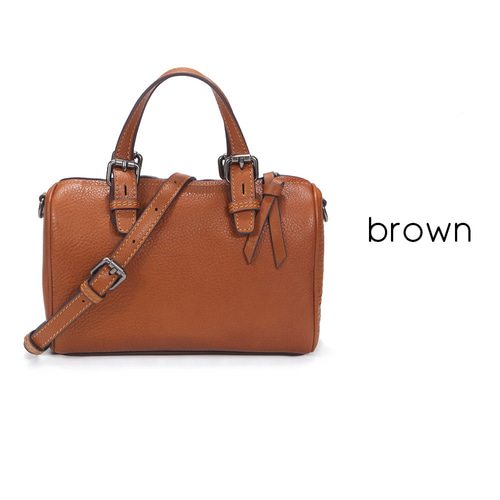 韓国デザイン レザーミニボストンバッグ BAG 牛革 ショルダー MATIN KIM ヴィンテージ レザー ミニボストンバッグ ブラック