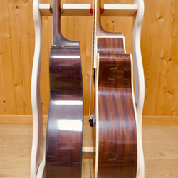 【オーダー品】手作り木工　木製ギタースタンド （無塗装）２本掛け 3枚目の画像