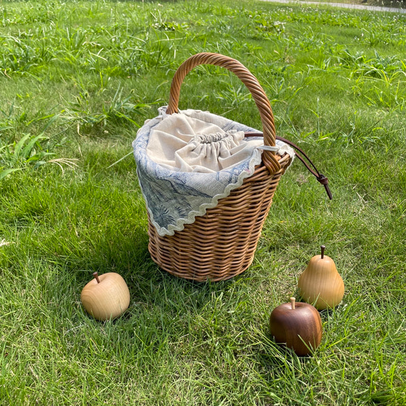 Toile de jouy basket トワルドジュイバスケット かごバッグ