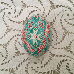 イースターエッグ(PYSANKY)  本物の卵です(๑˃̵ᴗ˂̵) 1枚目の画像