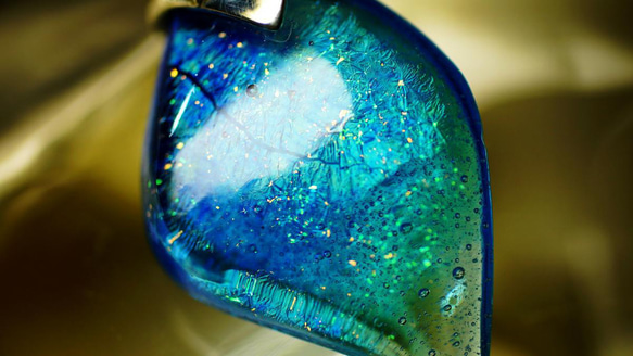 フラワーエンジェル ～ Collaborate glass leaf / Blue ～ 3枚目の画像