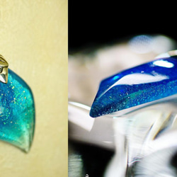 フラワーエンジェル ～ Collaborate glass leaf / Blue ～ 5枚目の画像