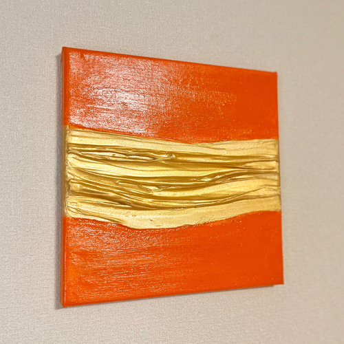 Melt(Orange)抽象画 (20Square)/北欧/モダン/ゴールド/金
