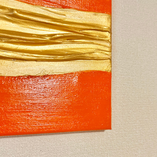 Melt(Orange)抽象画 (20Square)/北欧/モダン/ゴールド/金