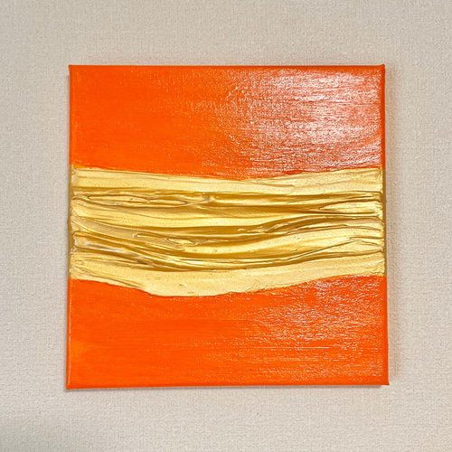 人気が高い Melt(Orange)抽象画 (20Square)/北欧/モダン/ゴールド/金 絵画