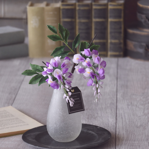 ◇粘土のお花◇ 藤 クラウドドロップベース F792 アートフラワー Old