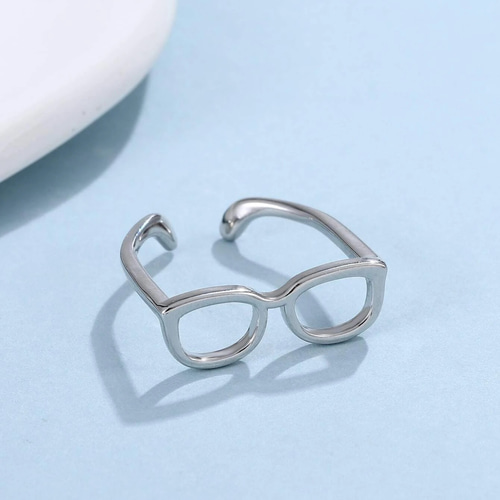 DIY メガネ リング ドロップ カスタマイズ ブラック シルバー シンプル  