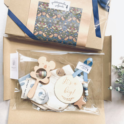 〔ハンドメイド〕ベビーギフトセット（ビブ・靴下・歯固め・クリップ） 無料ラッピング⭐︎出産祝い⭐︎ベビーギフトセット 歯固め