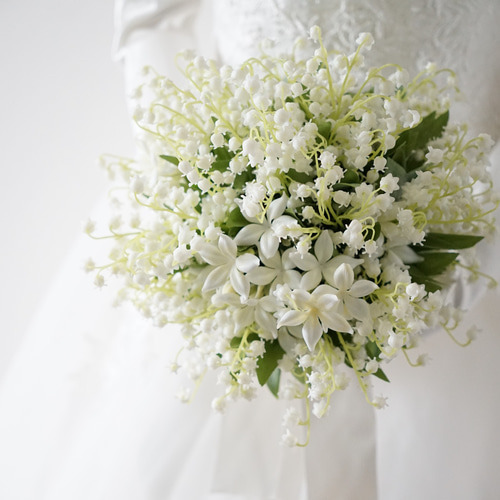 ウェディングブーケ　すずらん　スズラン すずらんとジャスミンのウェディングブーケ&ブートニア 鈴蘭 スズラン