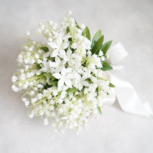 すずらんとジャスミンのウェディングブーケ&ブートニア 鈴蘭 スズラン