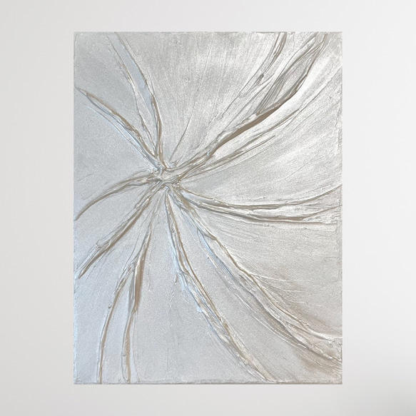 Shine(Platinum White)抽象画 (F6)/北欧/モダン/ホワイト/白/インテリア/絵画 1枚目の画像