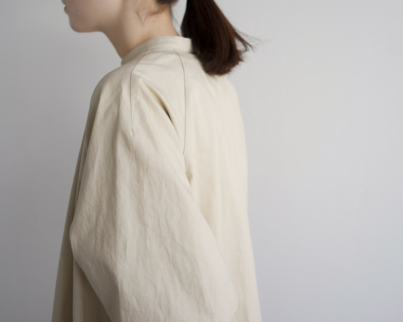 weather cloth cotton linen/raglan shirt one piece/rutabaga 6枚目の画像