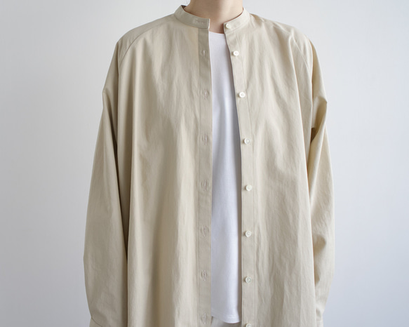 weather cloth cotton linen/raglan shirt one piece/rutabaga 5枚目の画像