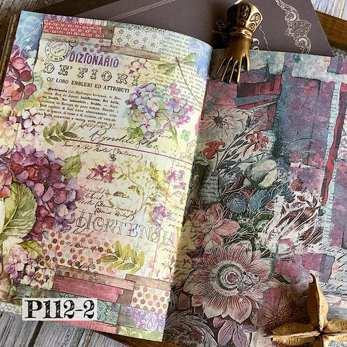 送料無料【P112-2 コラージュ素材】海外紙モノ コラージュノート