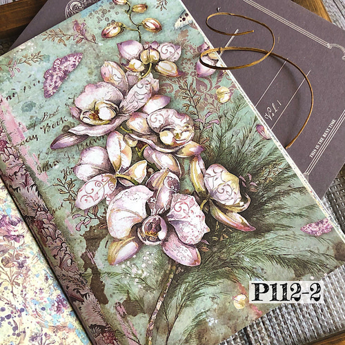 送料無料【P112-2 コラージュ素材】海外紙モノ コラージュノート 本