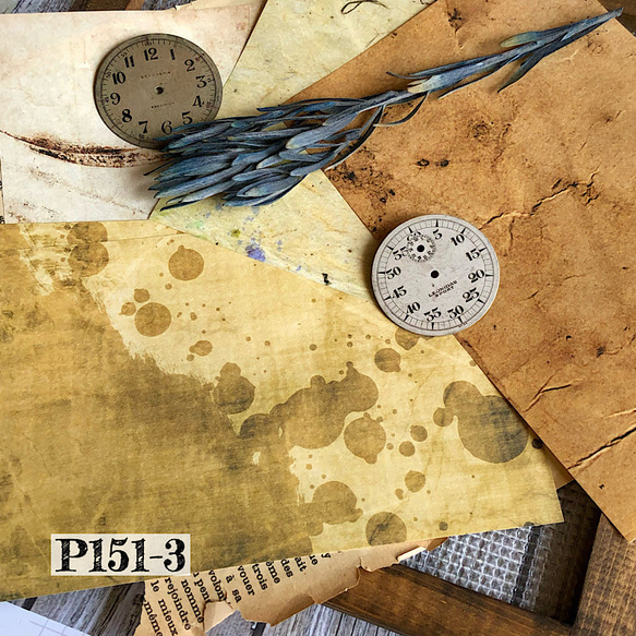 送料無料【P151-3 コラージュ素材】海外紙モノ　デザインペーパー　日記　手帳　ジャーナル　アソート 4枚目の画像