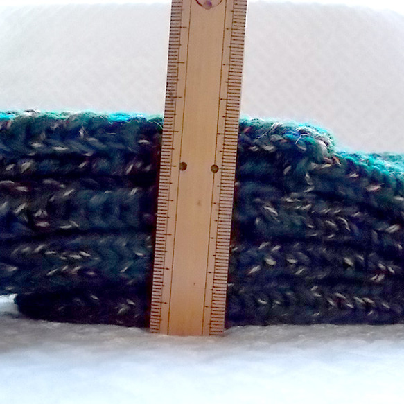 23.5～24.5㎝くらいの方用 厚手の手編み靴下 ウール100％ 毛糸を約225ｇ以上使用した分厚い靴下（58） 5枚目の画像