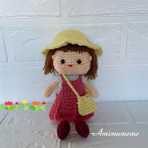 あみぐるみ・小さな女の子 (ちぃちゃん)・着せ替え・帽子レモン色