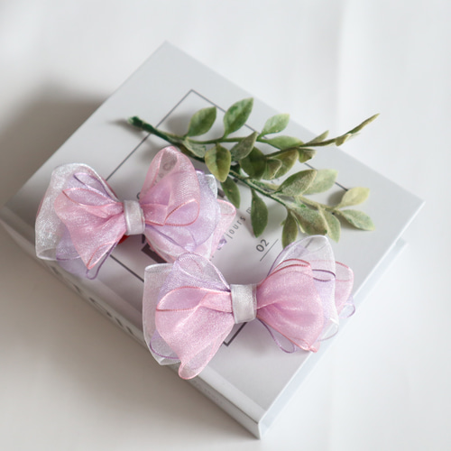 ⭐︎大人&キッズリボン⭐︎ カラフルオーガンジーリボン ヘアゴム  