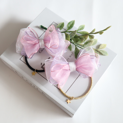 ⭐︎大人&キッズリボン⭐︎ カラフルオーガンジーリボン