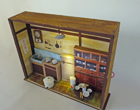 「昭和」　夕食の支度　完成モデル　ジオラマ　ミニチュア　 8枚目の画像