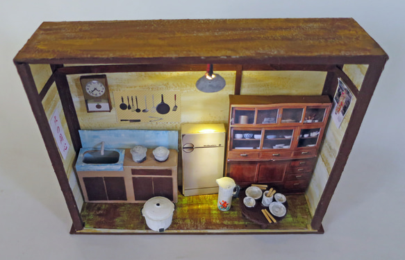 「昭和」　夕食の支度　完成モデル　ジオラマ　ミニチュア　 6枚目の画像