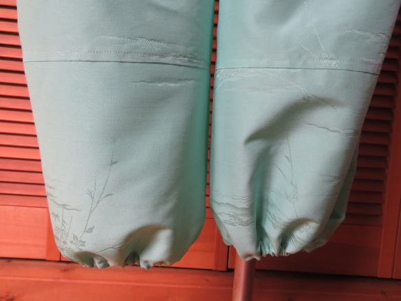 若緑色のもんぺパンツ　総丈９２ｃｍ　着物リメイク 6枚目の画像