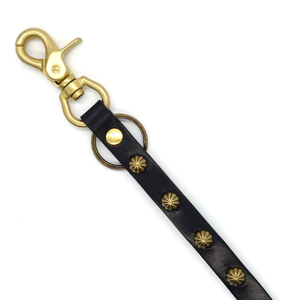 ③③ スタッズキーリング キーホルダー レザー アメリカン