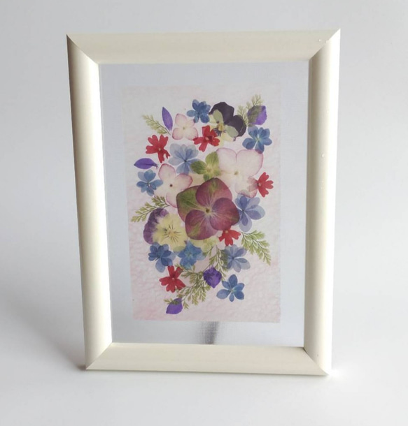 押し花ミニ額④ 薄ピンク色 土佐和紙 その他インテリア雑貨 やまももの
