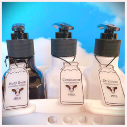 牛乳瓶シャンプータグセット*。 バス・トイレ・洗面用品 moo milk 通販