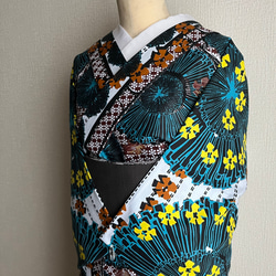 Sold ガーナアフリカン着物 WOODIN「花旅」フルオーダー／セミオーダー 5枚目の画像