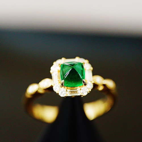 美幻」K18 天然エメラルド 高品質 天然ダイヤモンド オーダーメイド