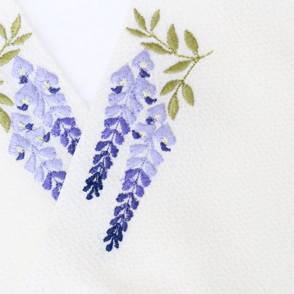 惜春に咲く青紫藤～オフホワイト生地に青藤～ 5枚目の画像