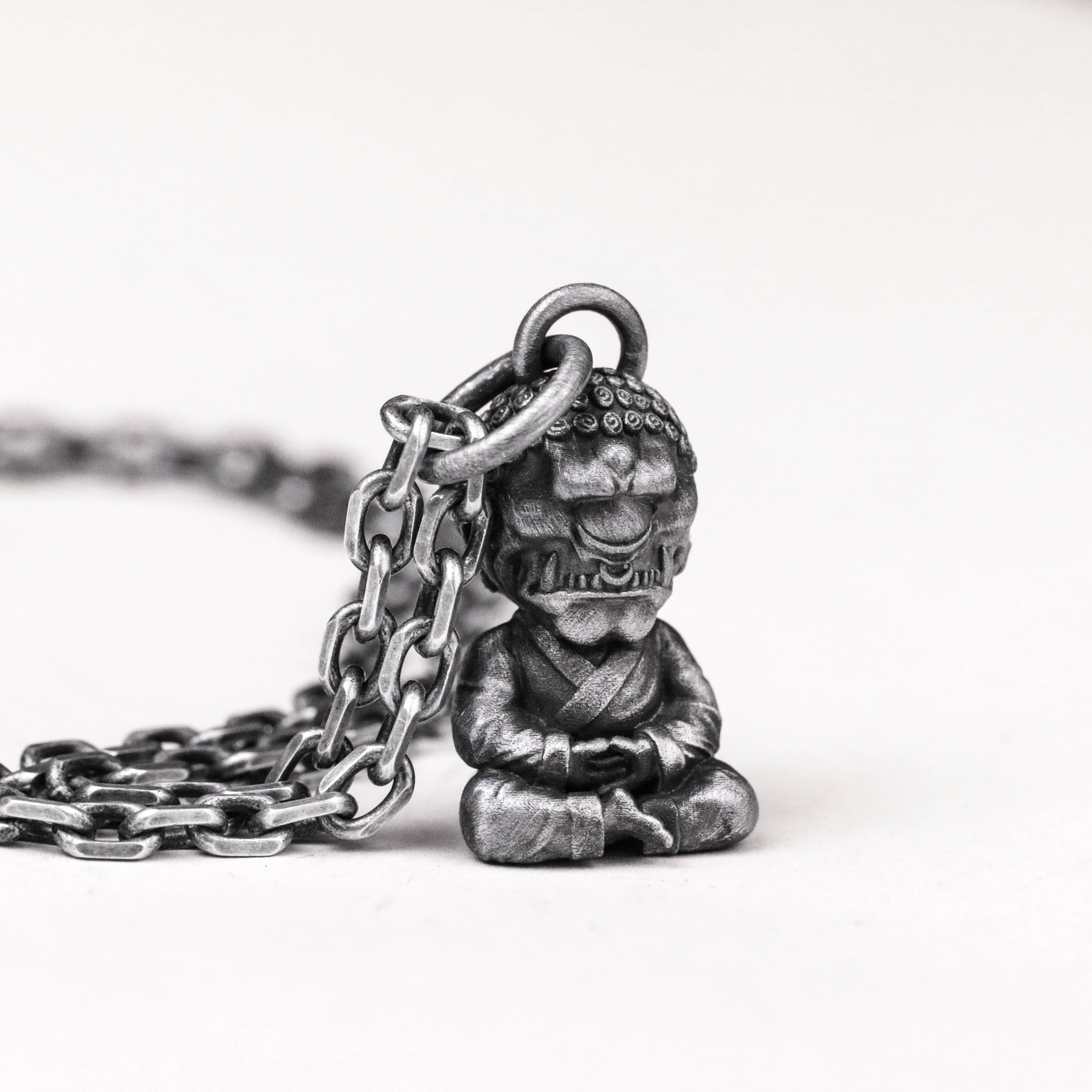 925 シルバー サイクロプス 祈りのペンダント ポリネシアン ペンダント タイタン 片目の頭蓋骨 片目の怪物の頭蓋骨