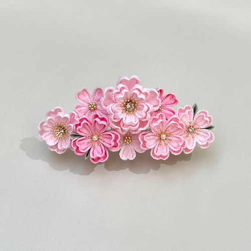 桜　つまみ細工　キット　ピンク　5個分 桜つまみ細工キットピンク5個分