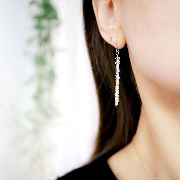 かればら♥4レア大きなNY産ハーキマーダイヤモンドピアス 14kgf 双子 ハーキマーダイヤモンドピアス | La nature/ラナチュール