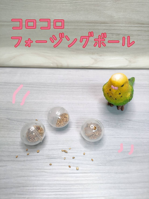 コロコロフォージングボール♡　3個セット♪　インコ　おもちゃ 1枚目の画像